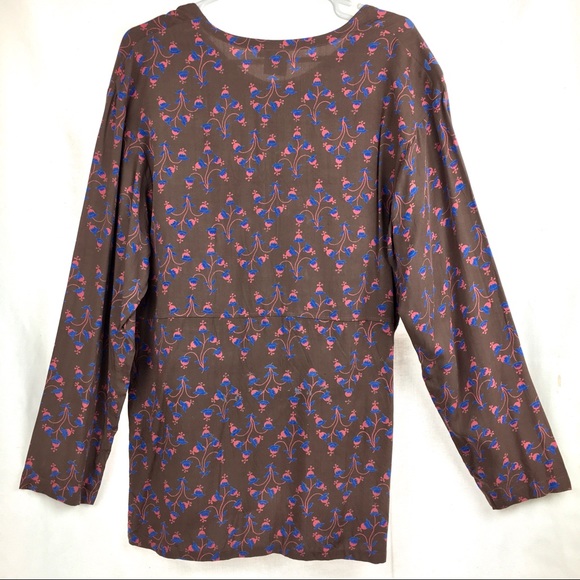 💋 Los Manos Rayon Blouse long Sleeves floral print L - Picture 3 of 7